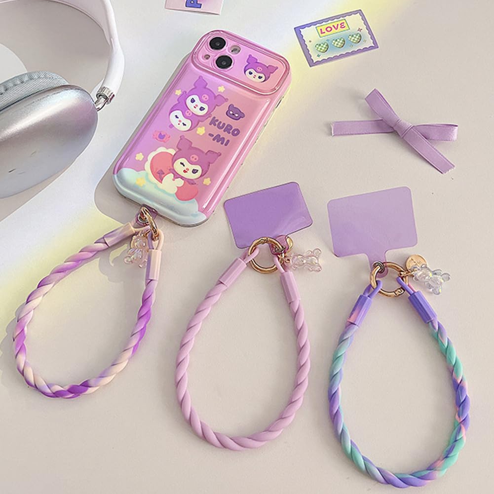 Cordino da polso in silicone per telefono cellulare, cordino in silicone colorato cinturino da polso durevole ed elastico per telefono cellulare, portachiavi, portafogli, mini fotocamere, badge MP3