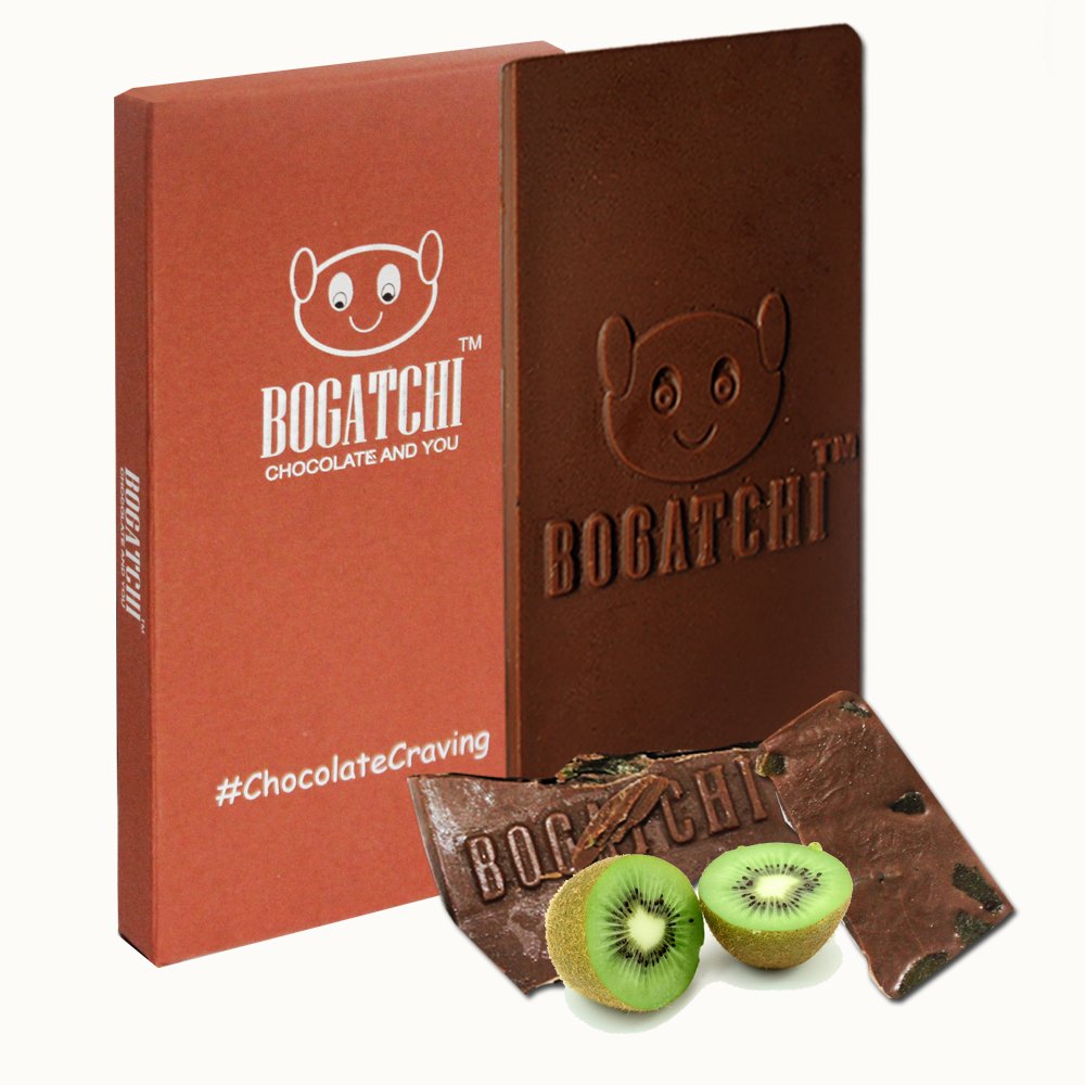 BOGATCHI Kiwi BAR, 30% Dark Chocolate with Goodness Kiwi Fruit, 1 Piece, Chocolate BAR, 80g