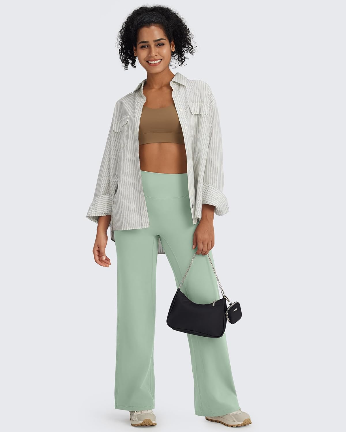 G4Free BareFeel No Front Seam Straight Leggings for Women High Waisted Wide Leg Yoga Pants 29"/31"/33" - Image 6