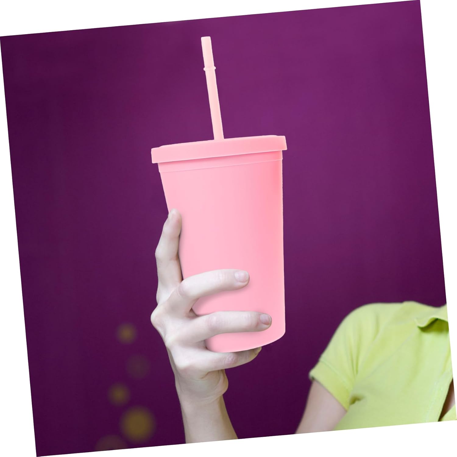 PRETYZOOM 4pcs Cups Straws Lids Insulated Portable Milk Storage Cup for Outdoor Party