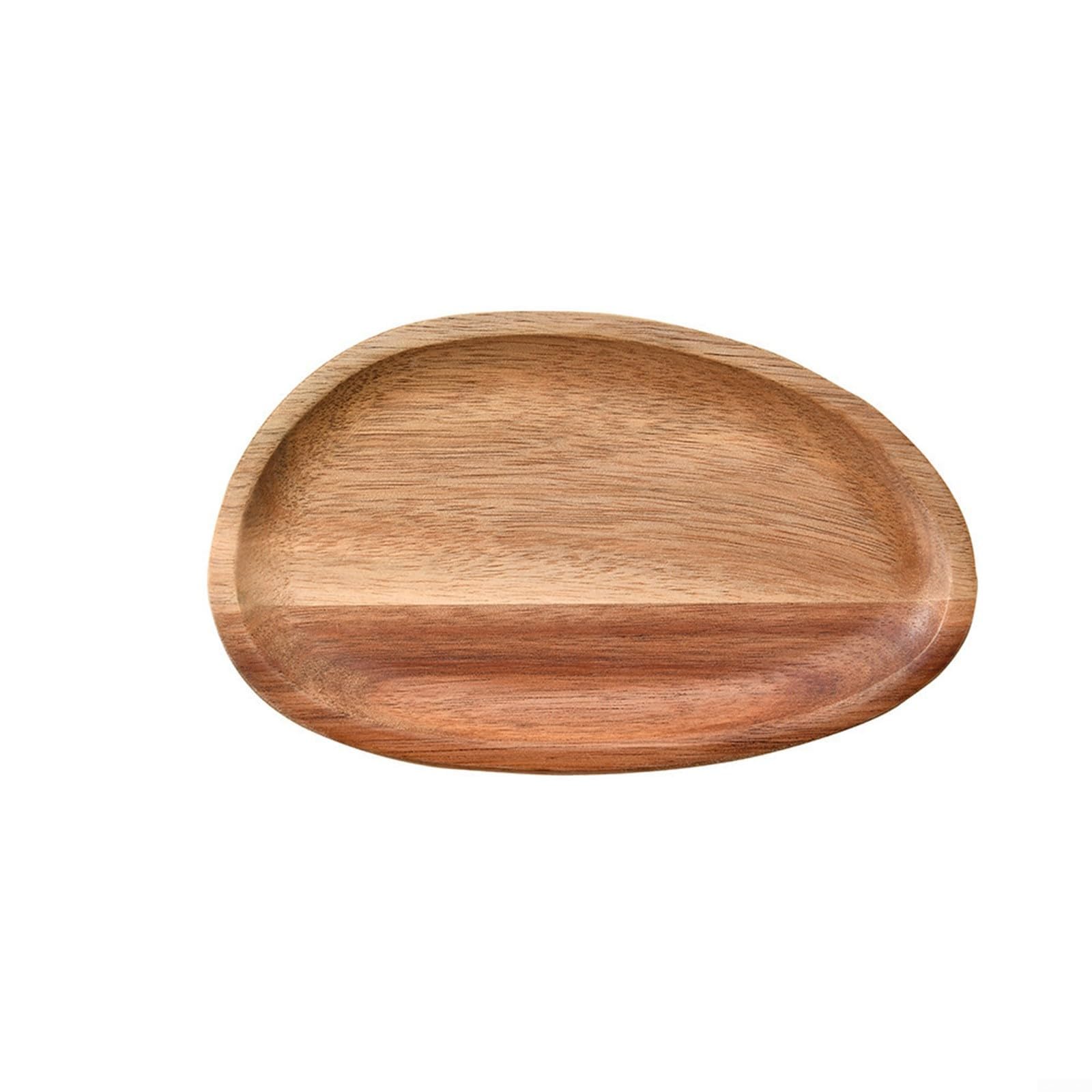 Vassoio ovale in legno di acacia realizzato a mano, piatto da portata unico per caffè, tè, bevande e dessert (44,5 x 27,4 cm) - Decorazione rustica per la casa e la cucina essenziale
