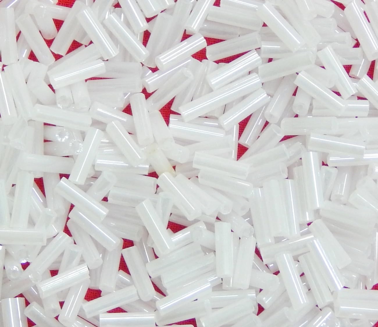 Perlin Seed Beads Glass Beads Indian Beads Seed Beads Pony Beads 6 mm Bugle Tubes Tubes Sticks 3300 Pieces (White Ceylon)