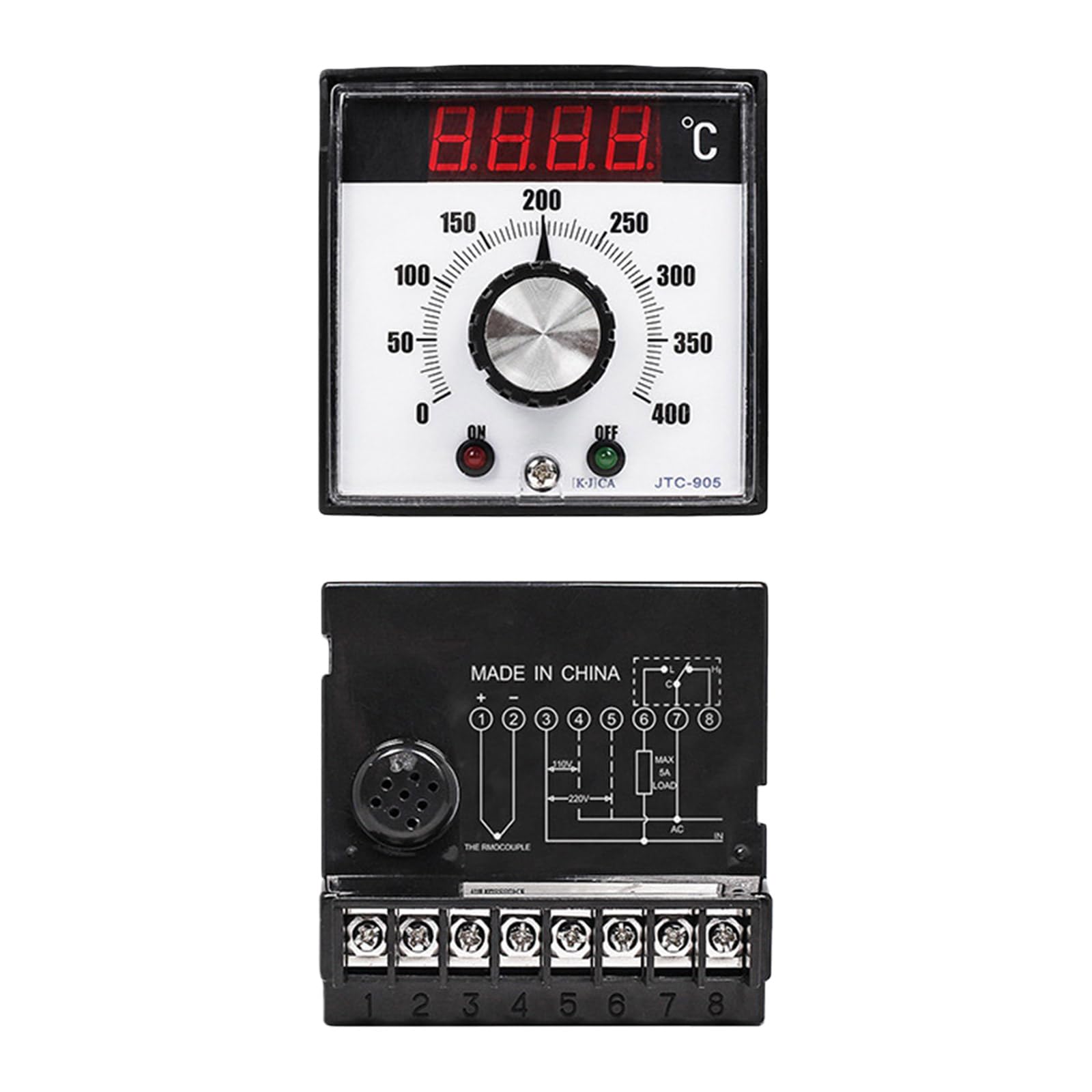 Xjdzineq Precisions Microwave Oven Thermostat 400°C Relays Output Metal Texture for Enhancing and Energy Efficiency Thermocouple Temperature Control