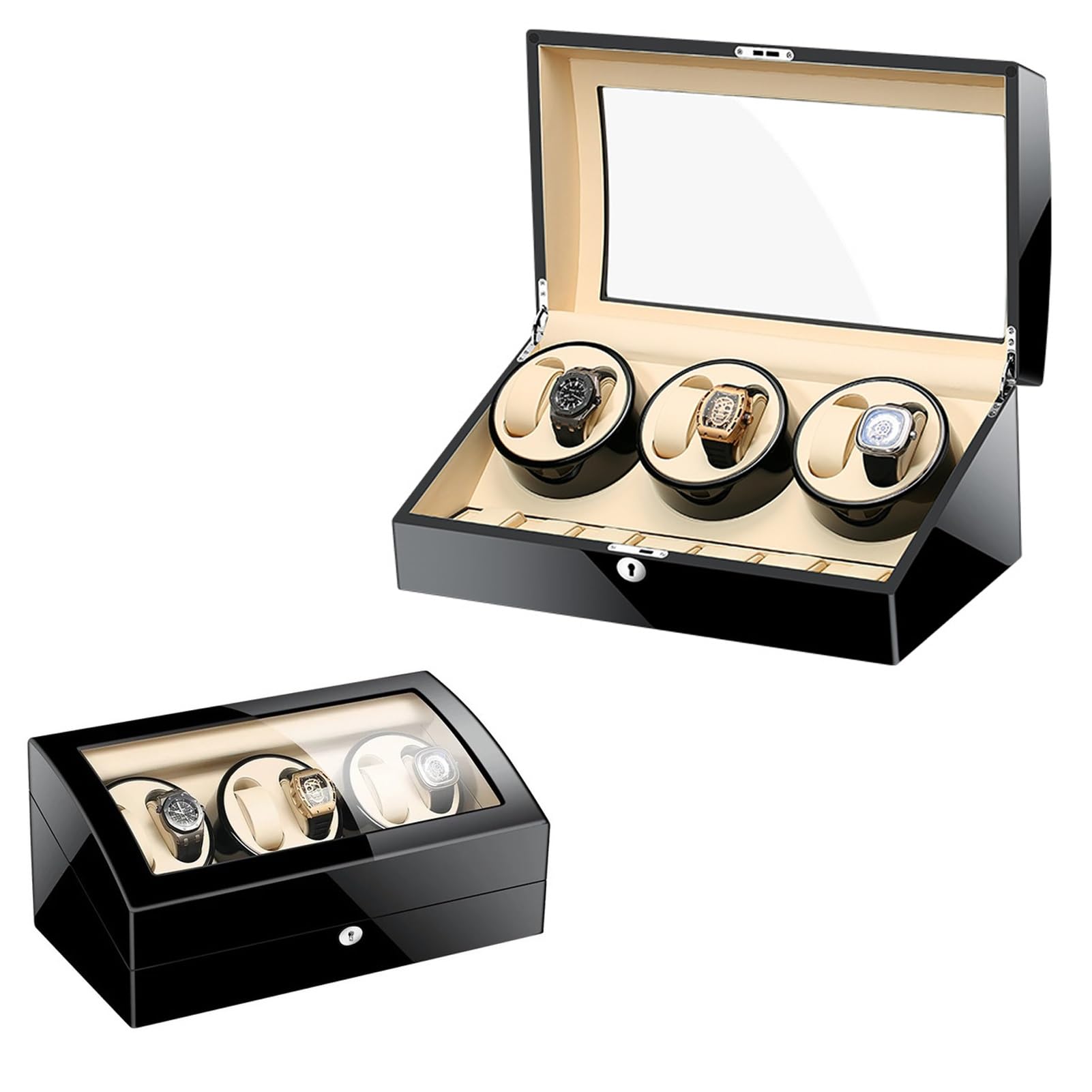 YNIYUJKL Automatic Watch Winder For 6 Watch Winders 7 Storages Spaces Rotate Watches Storage Display Winding Case Wooden Self Winding Mechanical Watch Box With Silent,C