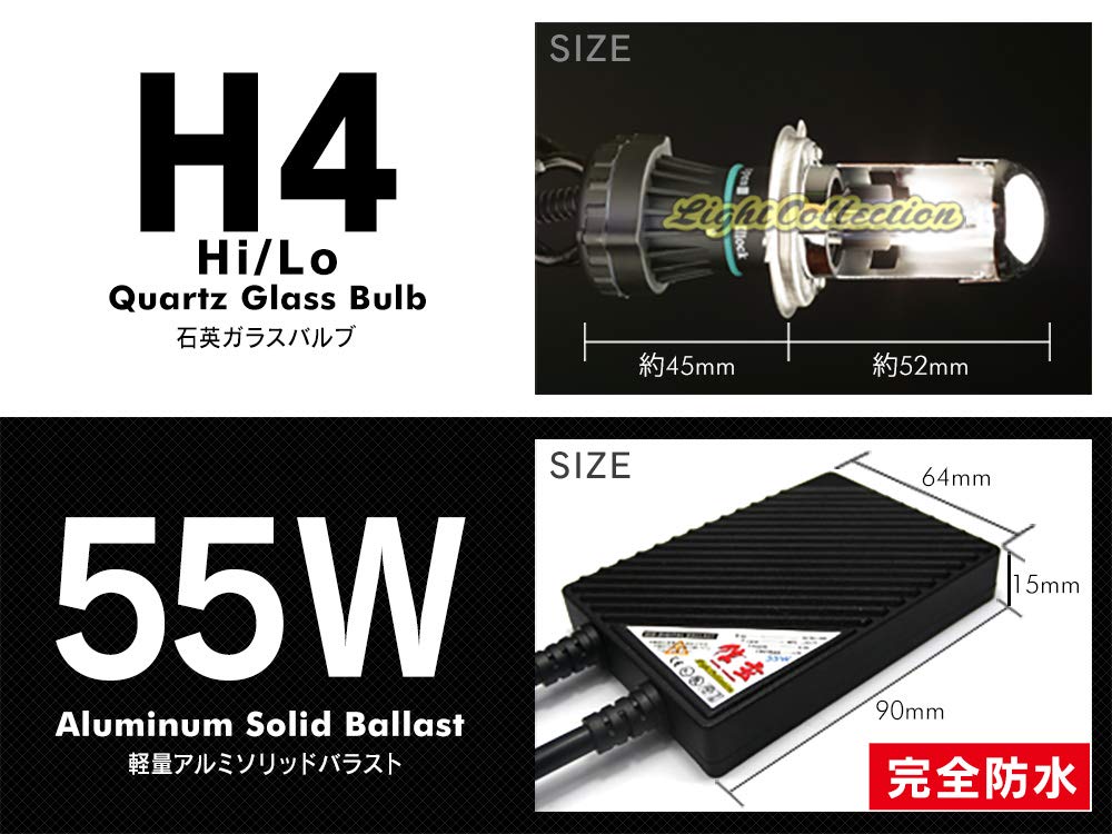 信玄 プレミアムHIDキット H4 リレー付 55W 6000K ヘッドライト Amazon | 信玄 プレミアムHIDキット H4 リレーレス 55W 6000K ヘッド