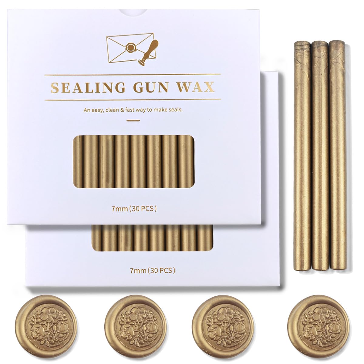 60Pcs Bronze Wax Seal Sticks, 7mm for Mini Glue Gun Sealing