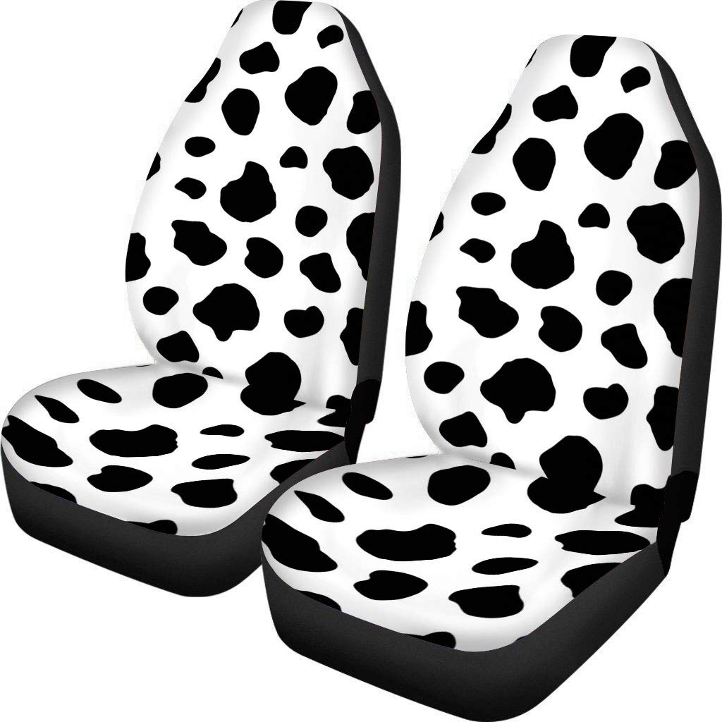 Cow Skin Print Car Seat Covers for Men Universal Compatible Bucket Seat Protector Polyester Sponge Material Interior Cover