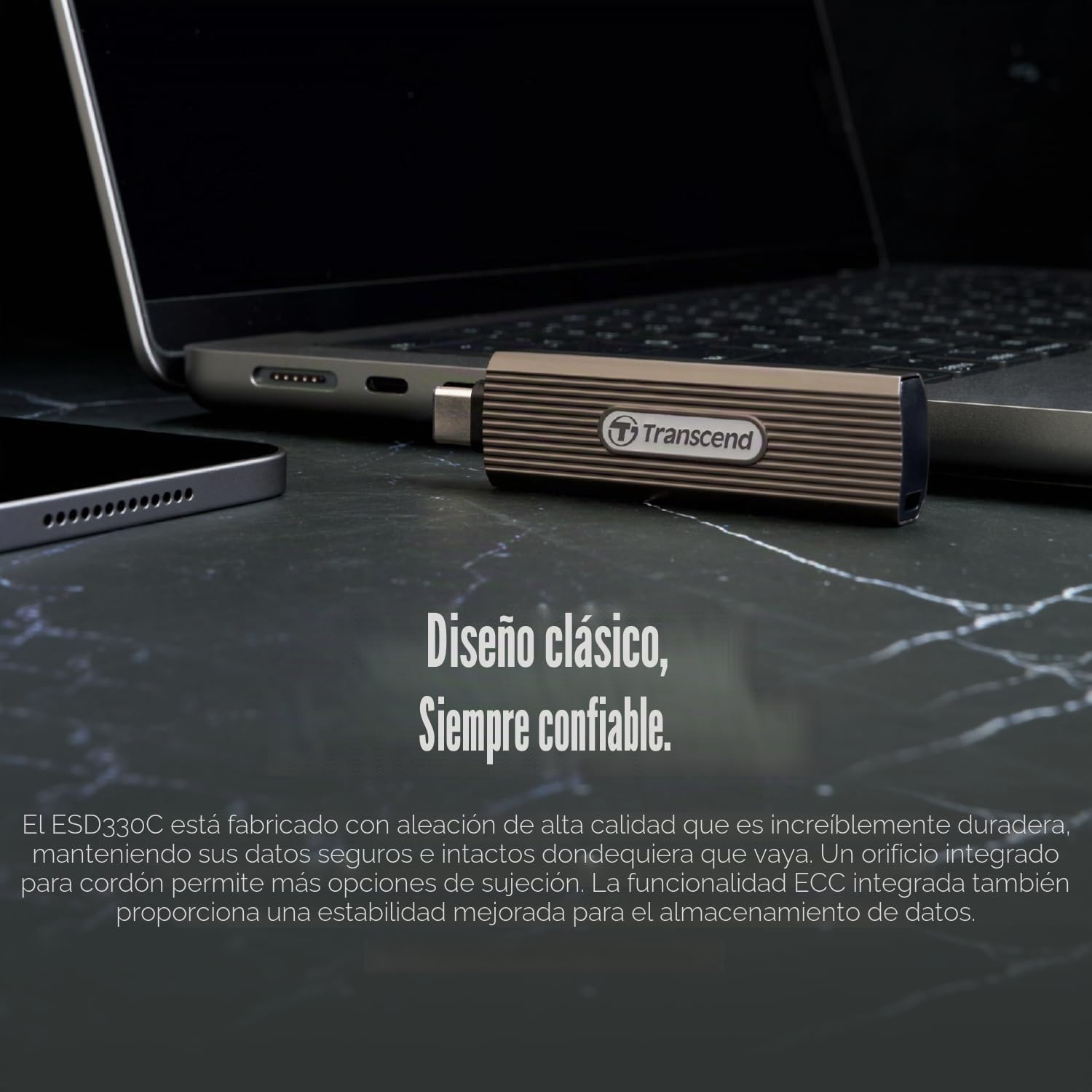 Transcend SSD Portátil ESD330C 512GB USB Tipo-C 10 Gbit/s – TS512GESD330C