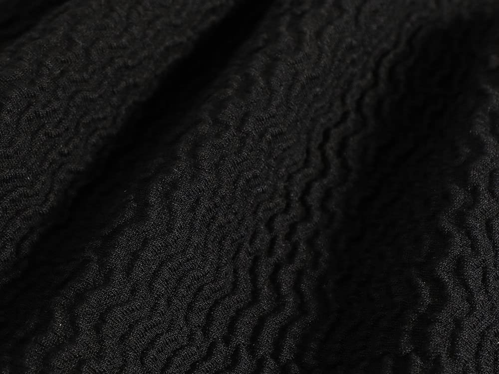 LUKX Röcke Damen,Damen Minirock Schwarz Elastic High Waist Knopf Gestrickt Faltenrock Vintage A-Line Schaukel Gerafft Elegant Herbst Winter Kurzrock Für Mädchen Damen