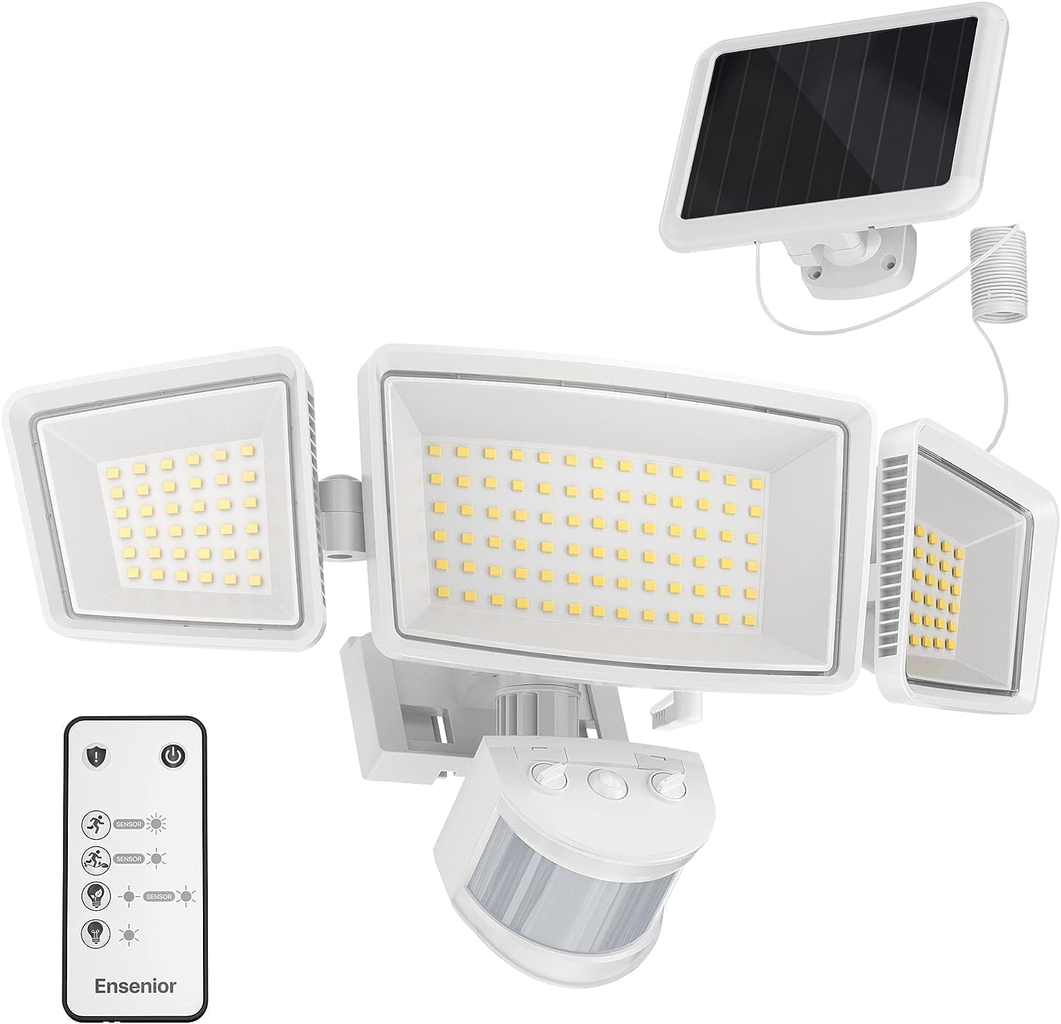 Ensenior Solar Security Light with remote and solar panel