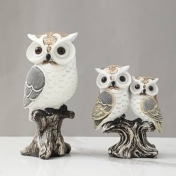 美しい装飾の花瓶とフクロウの置物セット 花瓶 花びん 陶器 花器 瀬戸焼 フクロウ 和風 雑貨 置物 置き物