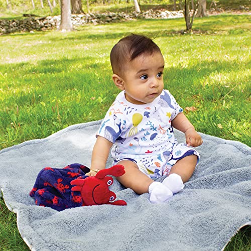 Image of Hudson Baby Unisex Baby Plush Blanket with Security Blanket, Crab, One Size