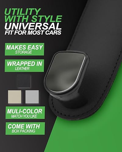 Miniatura 8 de Teoenix Gancho para reposacabezas de asiento de automóvil, paquete de 4 ganchos de cuero para bolsos y bolsas, para accesorios de organización de