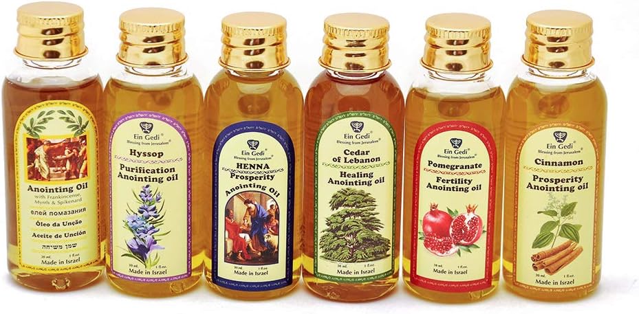Lot of 6 x Diffrent Anointing Oil 30 ml. from Holyland Jerusalem