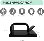 100 PCS Adhesive Cable Clips Wall Wire Holder, Strong Cord Clips, Cord Organizer Durable Strong Cable Wire Management for Car, Office and Home (Black+White)