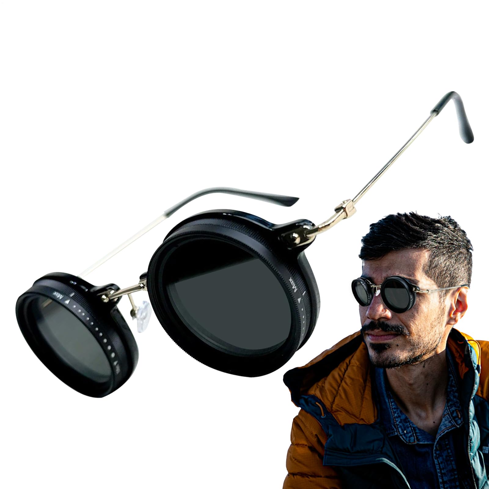 Verstellbare Sonnenbrille, Outdoor-Reisebrille, 1,1 cm, multifunktional und leicht, Herren-Sport-Sonnenbrille für Wandern, Strand, Ausflüge oder Freizeit im Freien