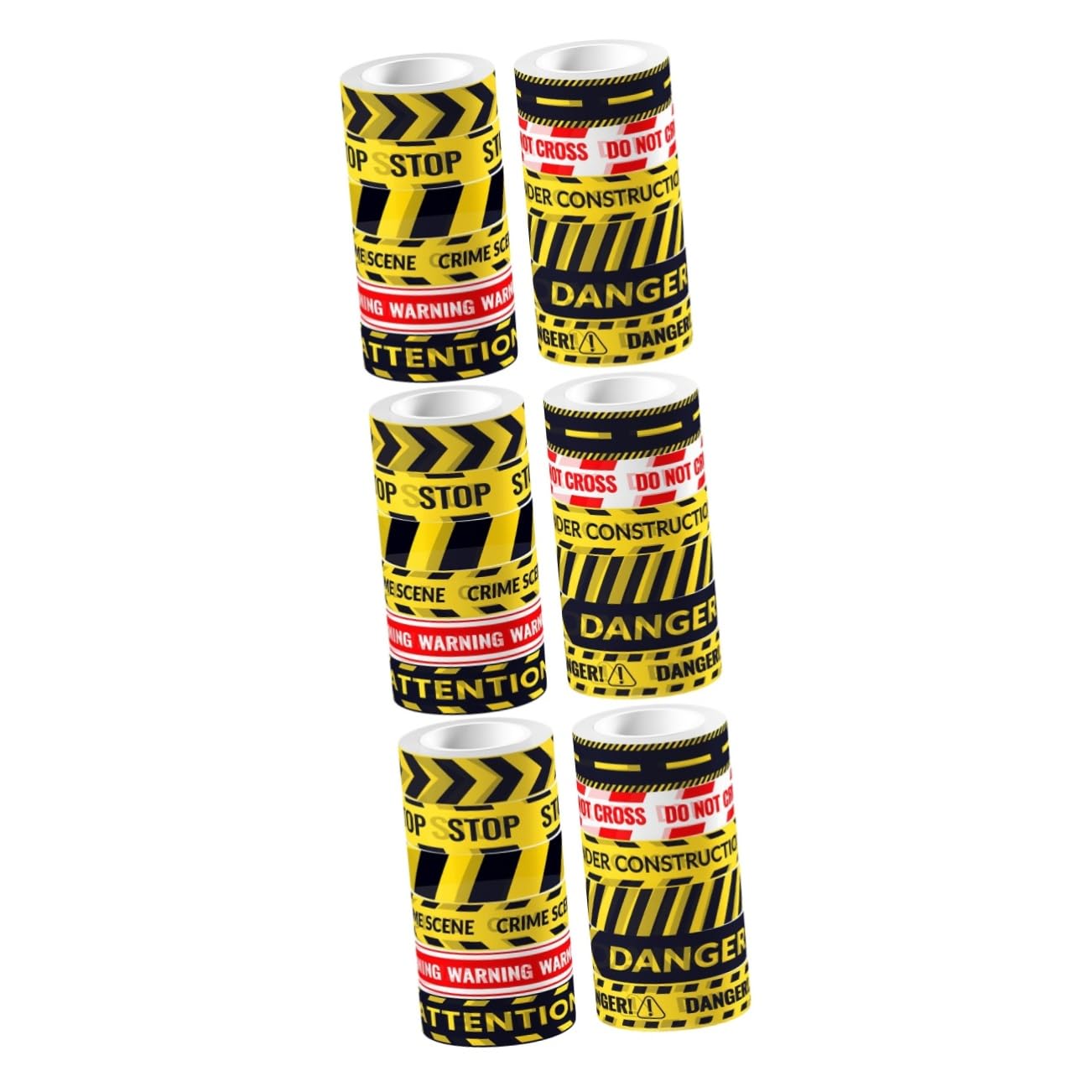 HOMSFOU 3 Sätze Selbstklebendes Washi Tape Set Für Diy Warnlinien Tape Kit Dekoratives Klebeband Für Scrapbooking Und Handarbeiten Transparent 12 Rollen * 3