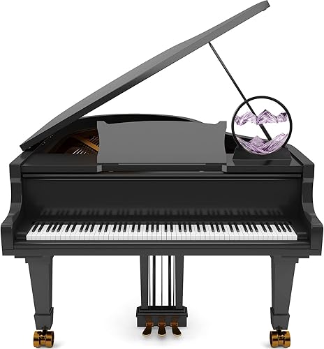 Miniatura 66 de Winthfure Arte de arena en movimiento, regalo de Navidad – Paisaje de arena de mar profundo 3D en marco de arena redonda de vidrio, juguetes de arte