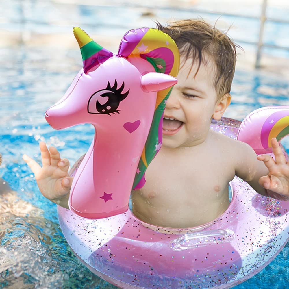 Anello Di Nuoto Unicorno Gonfiabile - Per Bambini 5-10 Anni, Diametro 70cm, Materiale PVC Sicuro