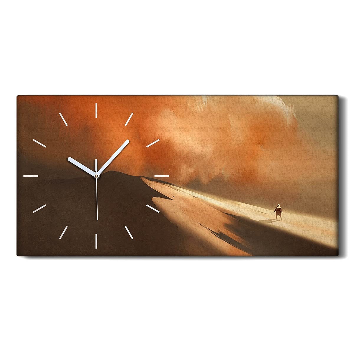 Horloge sur Toile Art Moderne Silencieuse pour Chambre et Salon 60x30