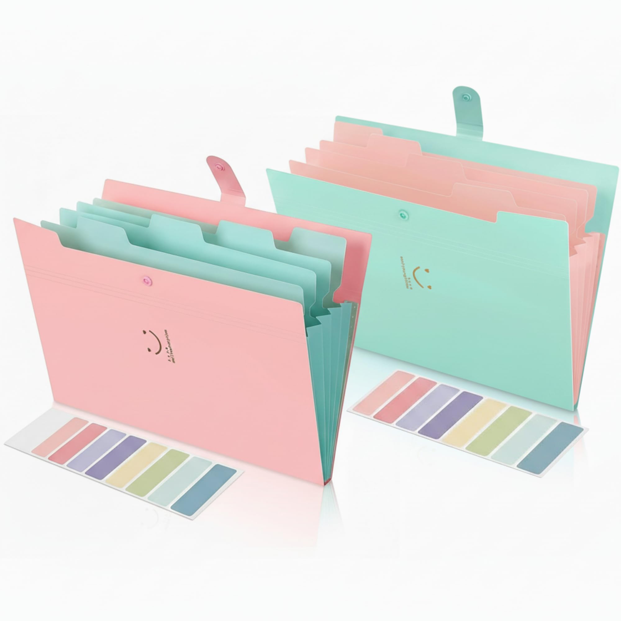 Corslet Carpeta organizadora de archivos expansible, 5 bolsillos, tamaño A4, carpetas de documentos de acordeón con etiquetas para escuela, oficina, viajes, estudiantes, profesores, lindo