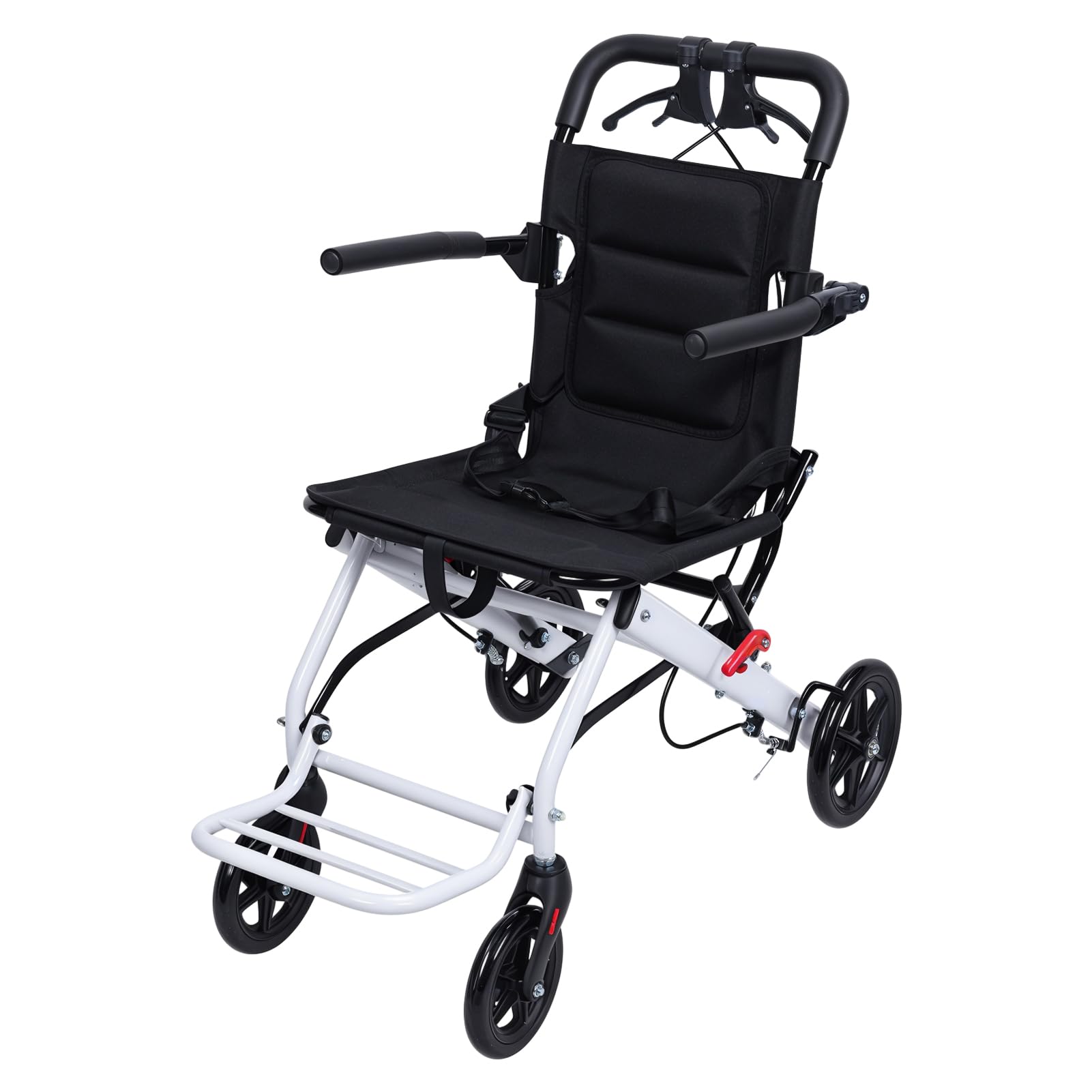 Sillas de ruedas eléctricas plegables ligeras para adultos, pesa 18 libras, sillas de ruedas portátiles de viaje para adultos, silla de ruedas ligera de movilidad con correa de seguridad