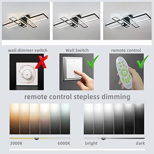 Miniatura 3 de SMG Lámpara de techo LED moderna, lámpara de techo regulable con control remoto de 27 pulgadas, lamparas de Techo Modernas, luces de techo blancas