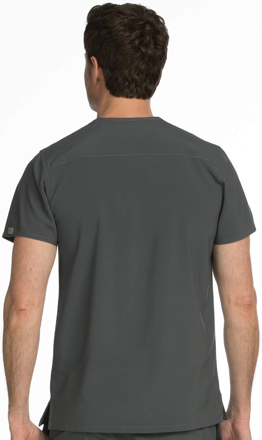 Med Couture Men's Performance 1-Pocket Scrub Top, Pewter, XXX-Large - Image 2