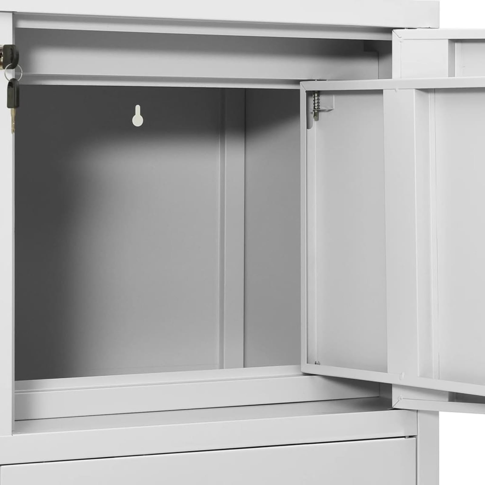 DJEKA Aktenschrank Abschließbar Metallschrank Büroschrank Werkstattschrank Mehrzweckschrank Stahl-Hellgrau-90x40x102 cm