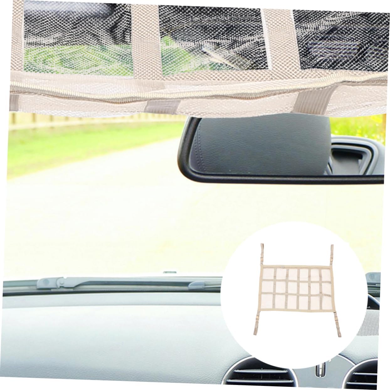 Car Seat Storage Bag Travel Accessories Traveling Accessories The Cars Car Supplies Organizer Bags for Traveling Car Accessories Interior Car Ceiling Mesh Net Polyester Beige