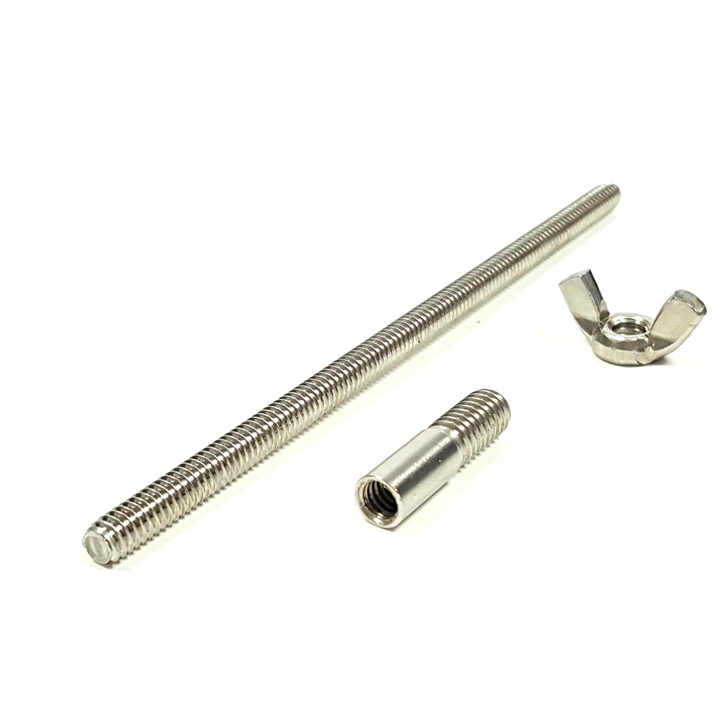 Goujon de filtre à air de 15,2 cm + écrou papillon + kit adaptateur 6,35 mm à 5/16" pour carburateur Edelbrock