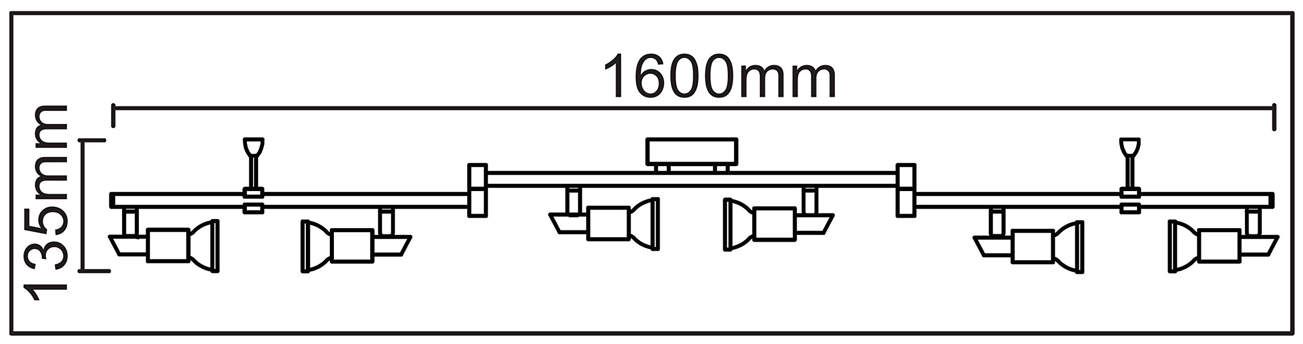 Trango 6-flammig 2000-068SD LED Deckenleuchte *MIA* in Chrom-Optik inkl. 6x 5 W 3-Stufen dimmbaren GU10 LED Leuchtmittel Deckenlampe, Deckenstrahler, Deckenspots, Wohnzimmer Lampe schwenkbar drehbar