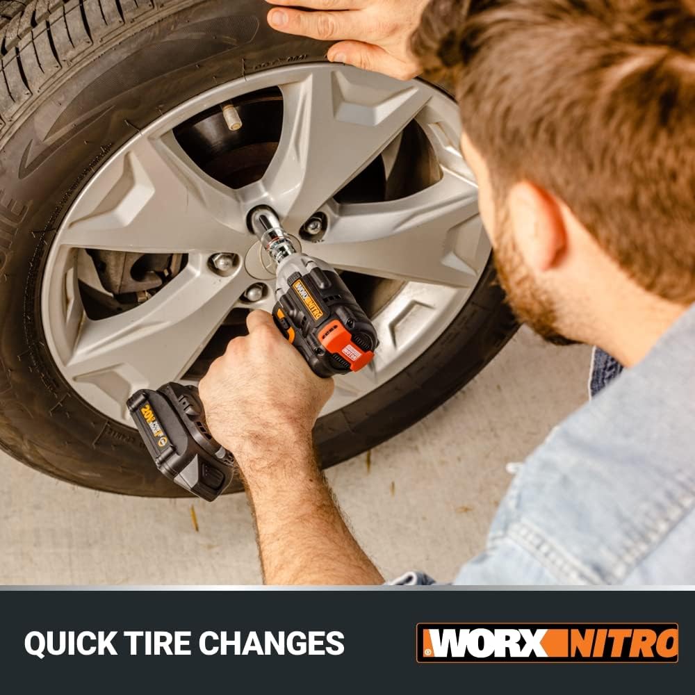 WORX Nitro WX272L 20V Power Share 1/2" Cordless Impact Wrench with Brushless Motor - Image 8
