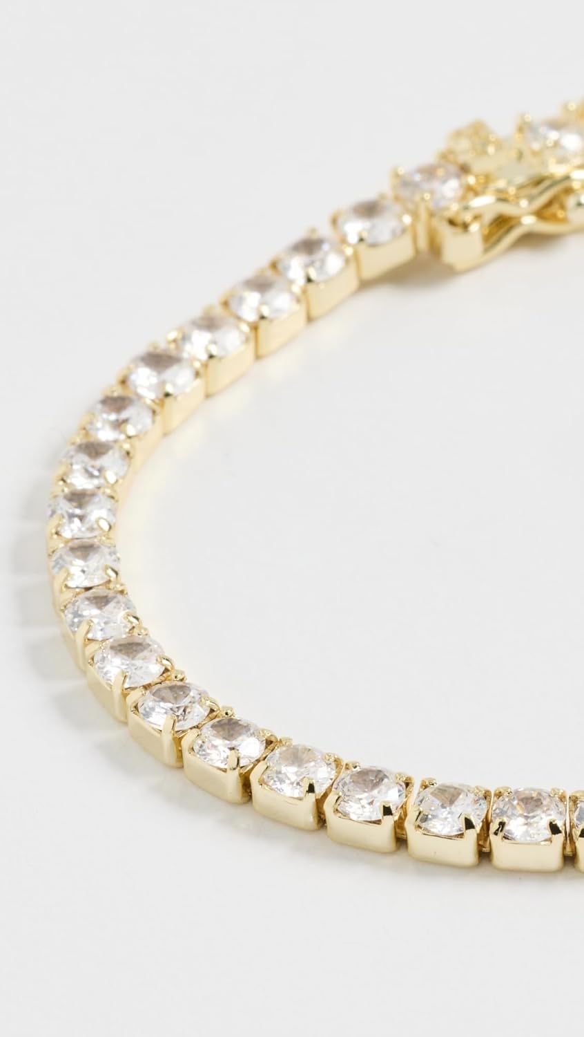 SHASHI Women's Medium Tennis Bracelet, Gold, One Size - Image 3