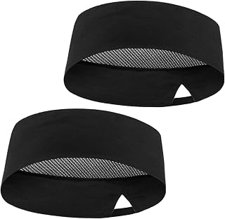 2Pcs Unisex Chef Hats Hair Nets for Food Service Workers for Men Women Adjustable Hair Cover for Cooking Restaurant and Hotel Kitchen Work Hat Black
