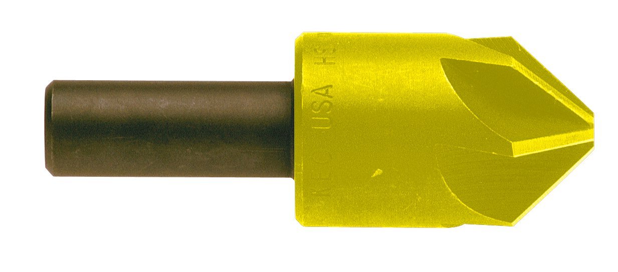 KEO 55788 Solid Carbide Single-End Countersink, TiALN Coated, 6 Flutes, 60 Degree Point Angle, Round Shank, 3/4