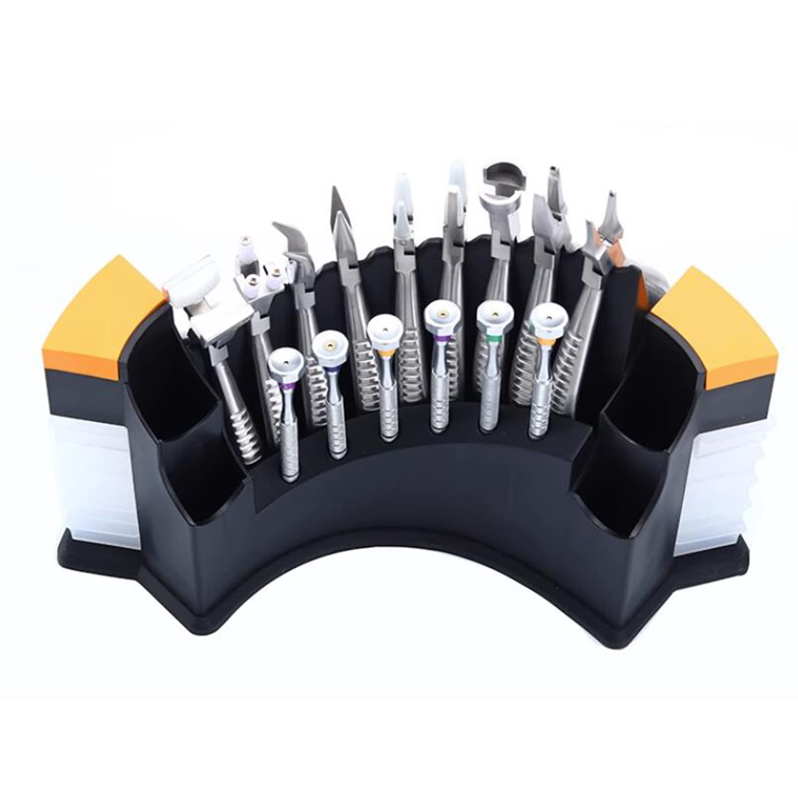 Kit di Strumenti ottici da 16 Pezzi, Strumenti per la Riparazione, Il Montaggio e la Regolazione degli Occhiali, con 6 cacciaviti magnetici per Occhiali, 9 pinze per Occhiali e SUP