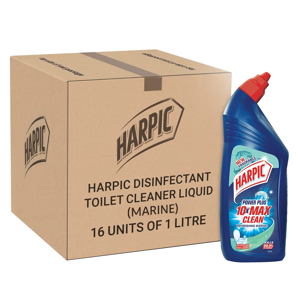 Harpic Toilet Cleaner Liquid, Marine - 1 L (Pack of 16) | Large Bulk Professional Sanitation (B0BWRSJ9J5) Amazon Price History, Amazon Price Tracker