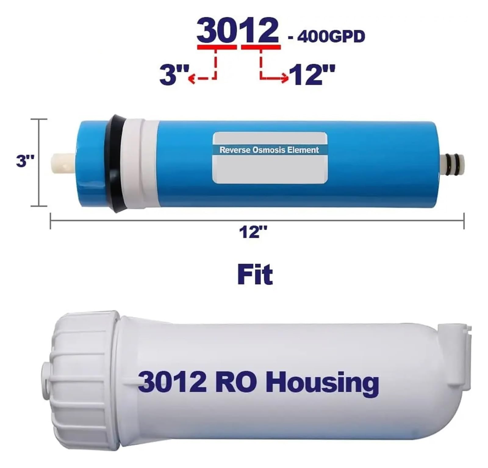 Membrana RO 400GPD, Filtro De Agua De Ósmosis Inversa, De Filtración De Agua Potable, Purificador De Agua Debajo Del Fregadero For El Hogar