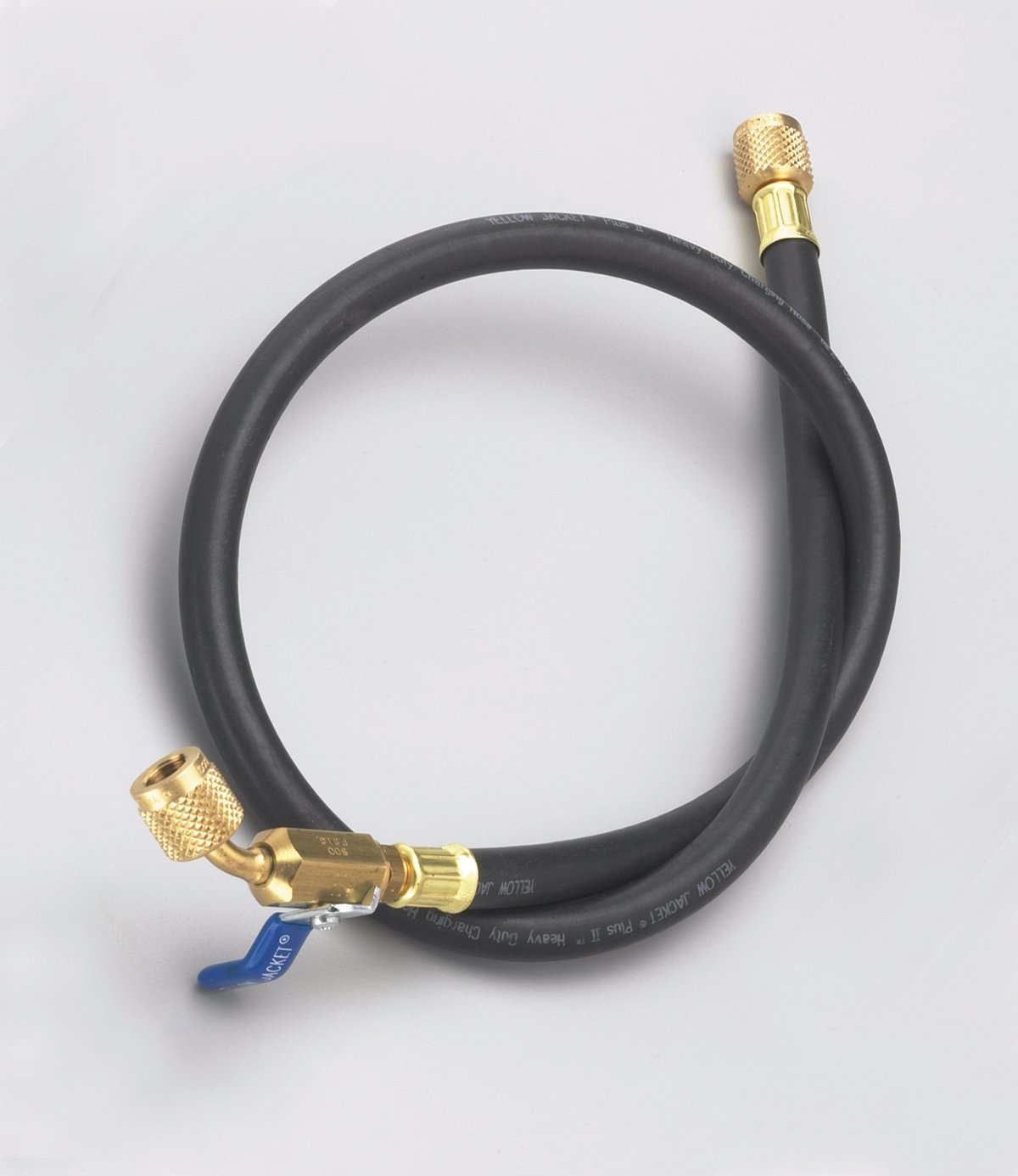 Yellow Jacket 15048 Plus II 1/4" Heavy Duty HCA Straight x Angle Charging Hose, 48", Black: Hydraulic Hoses: Industrial & Scientific