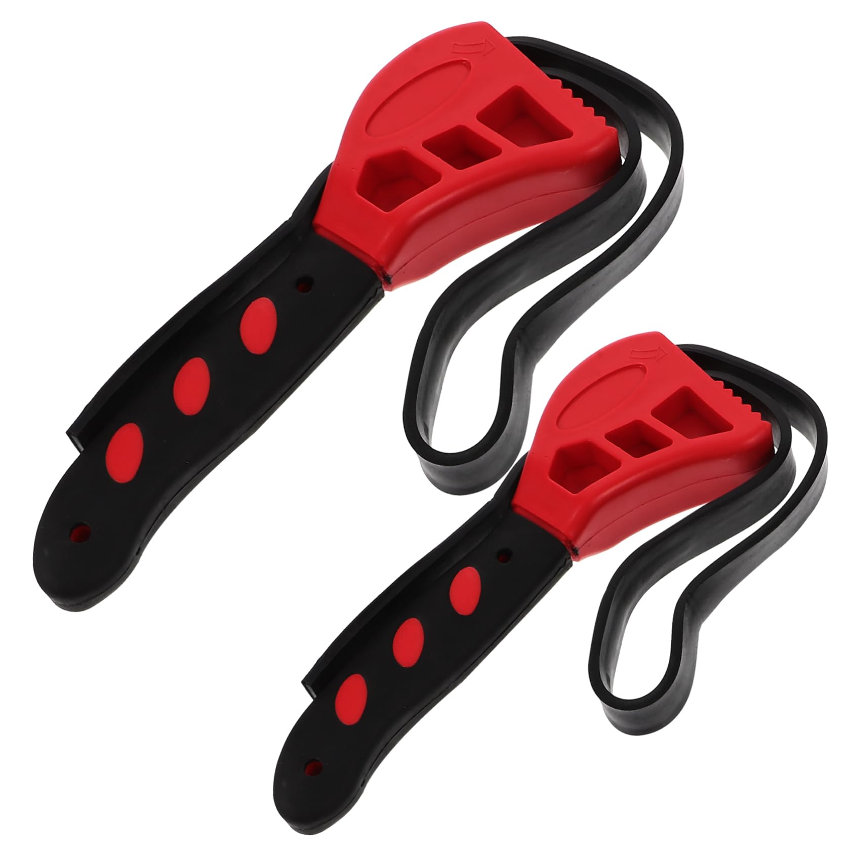 SOESFOUFU 2pcs Rubber Strap Wrench Bottle Opener Adjustable Multifunctional Jar Openers with Cushioned Handles for for Auto Repair and Kitchen Use