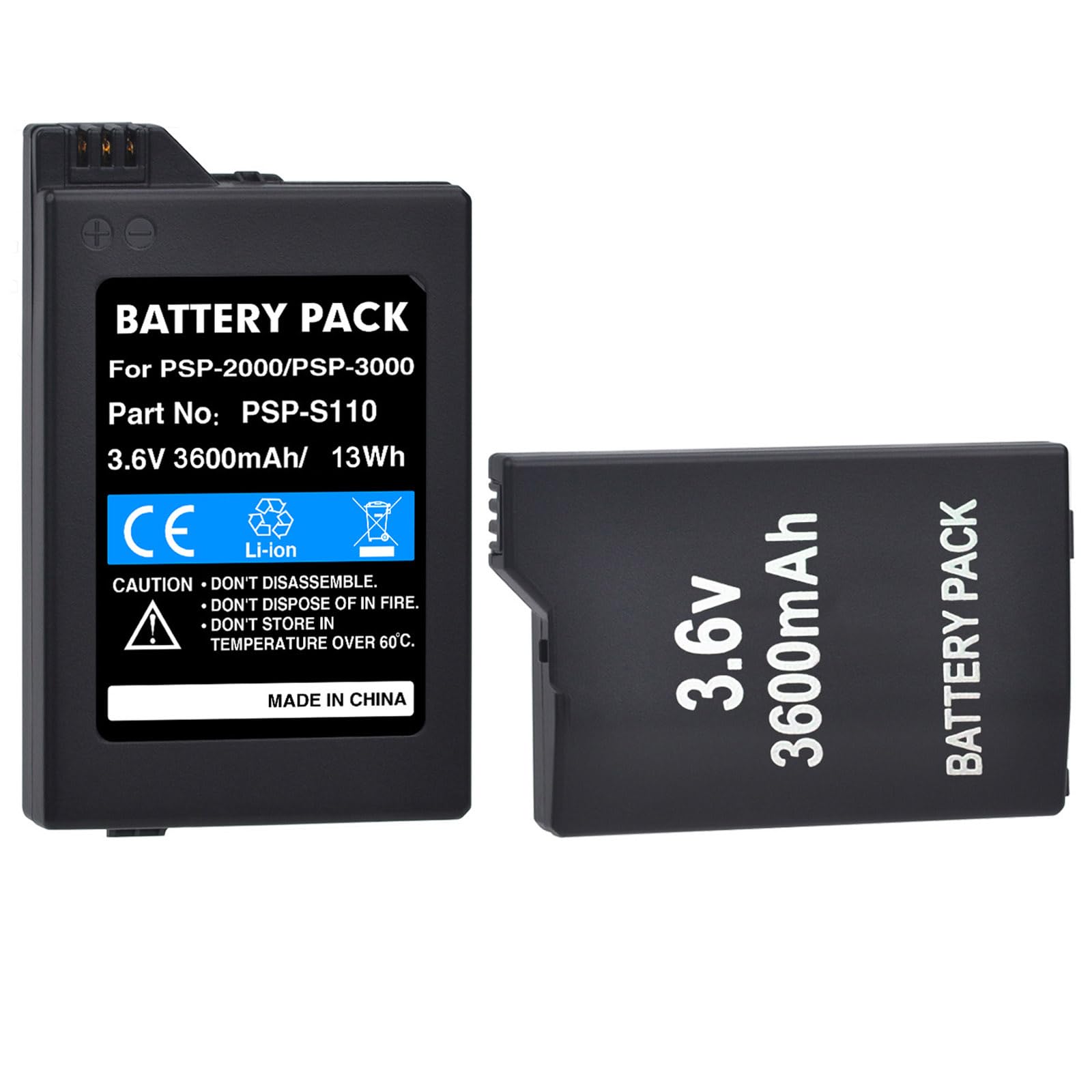 Adatto per Sony PSP2000 3000 Host PSP-S110 3600 mAh 3,6 V con capacità sufficiente