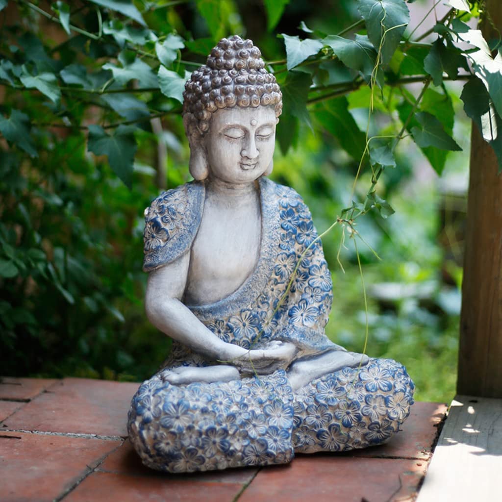 Estatua de Buda,Estatuas de Buda para el hogar Estatua de Buda meditante de 17 Pulgadas para decoración de jardín, Estatua de Buda de óxido de magnesio Coleccionable, Escultura de meditación
