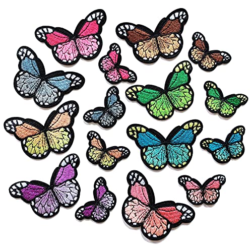 Misdonr 25Pcs Rose Flowers Butterfly Embroidered Patches Iron On Patches Applique For Clothes Jackets Jeans Pants Backpacks #TOP2