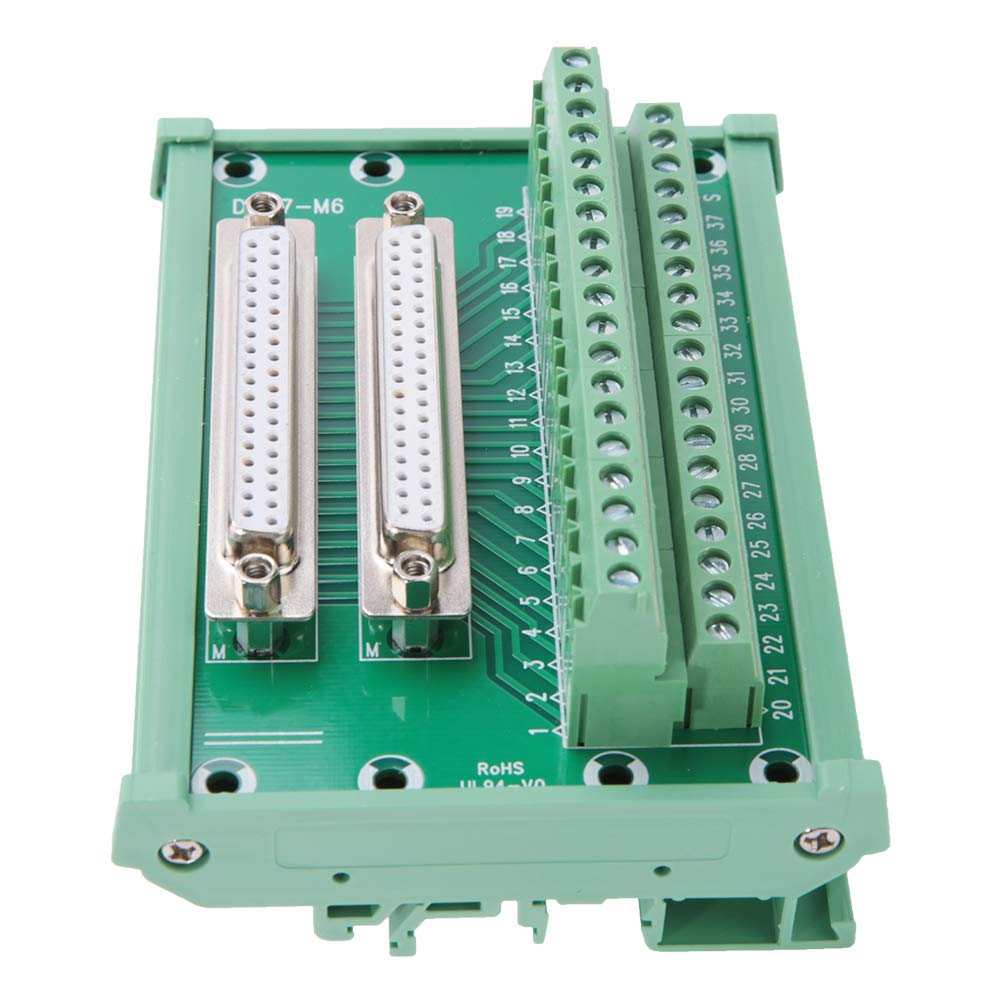 YWBL-WH Morsettiera DB37-M6 Doppia Femmina Montaggio DIN per Interfaccia Elettronica Industriale e Automazione