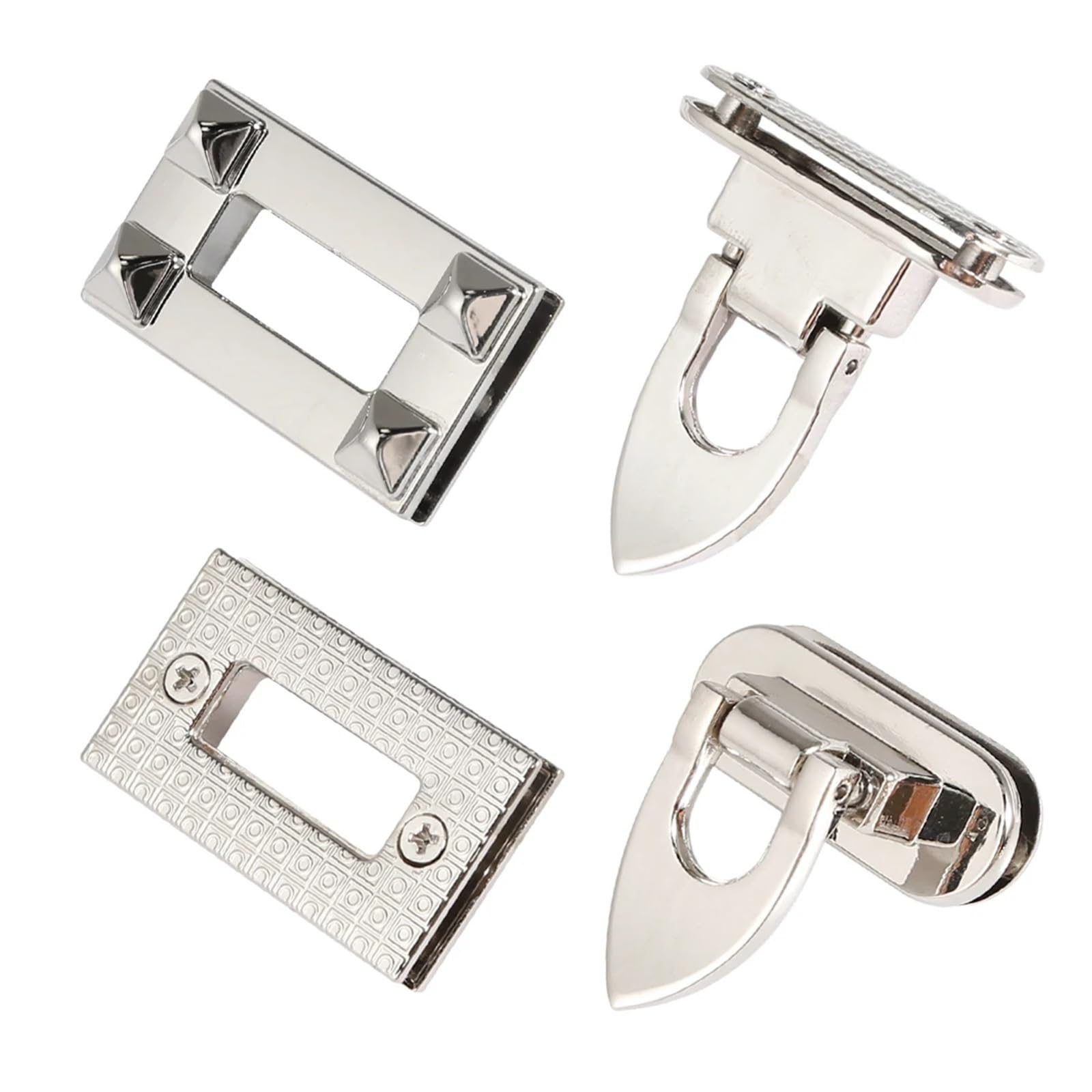 PVUVTNAHW 10PCS 4.1CM Metal Turn Twist Lock Buckles For DIY Handbag Bag Purse Hardware Closure Clasp Bags(Silver)
