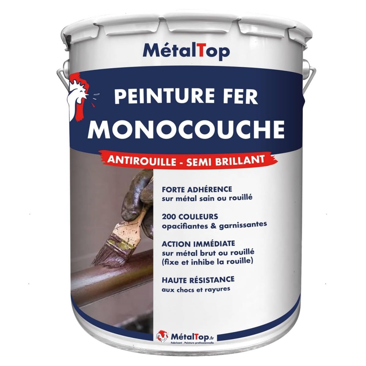 Metaltop - Peinture Fer Monocouche - Gris anthracite - RAL 7016-1 L - Protection antirouille et finition durable pour métal