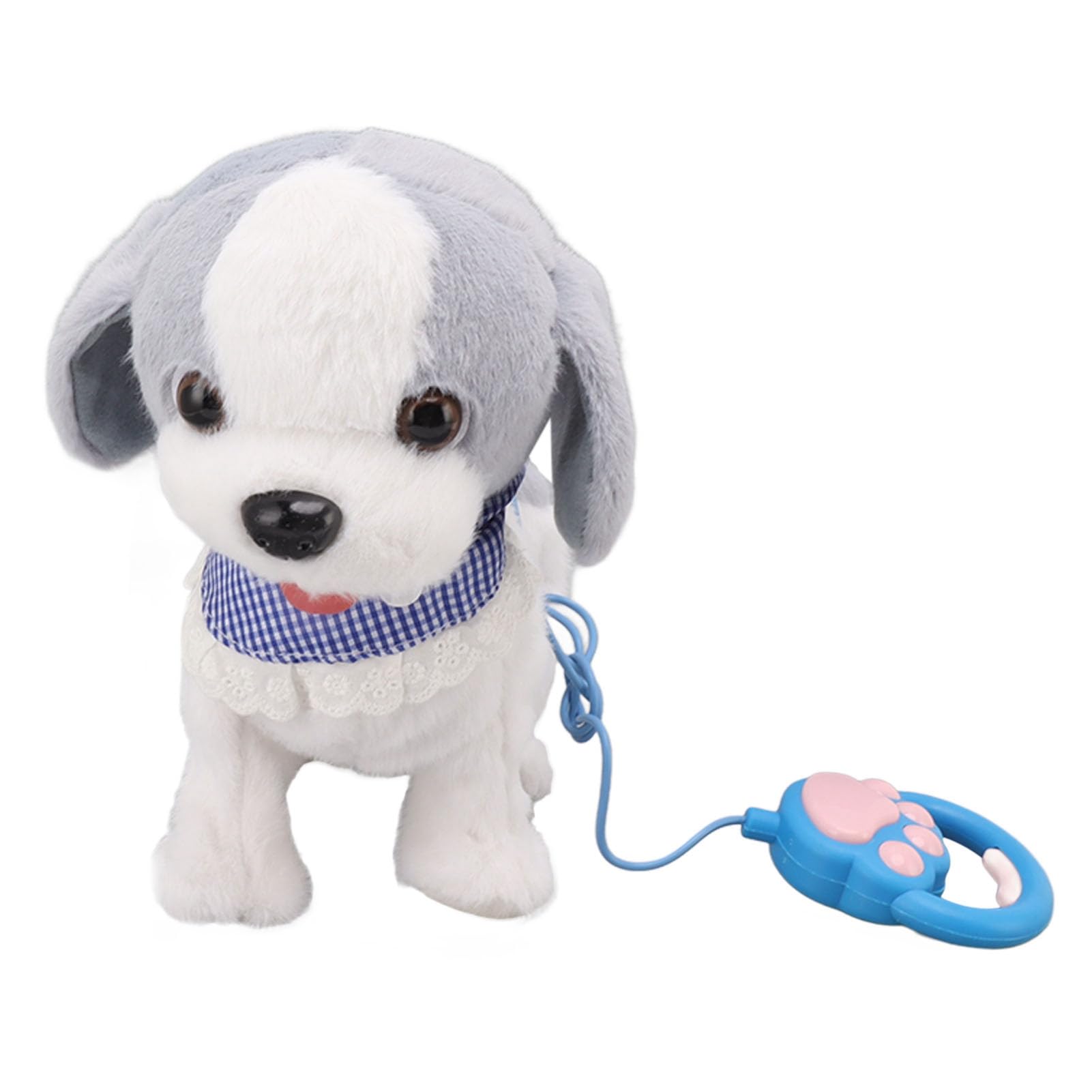Cucciolo di cane che cammina e abbaia Giocattolo interattivo Danzante elettronico in peluche con guinzaglio telecomandato per bambini (Grigio)