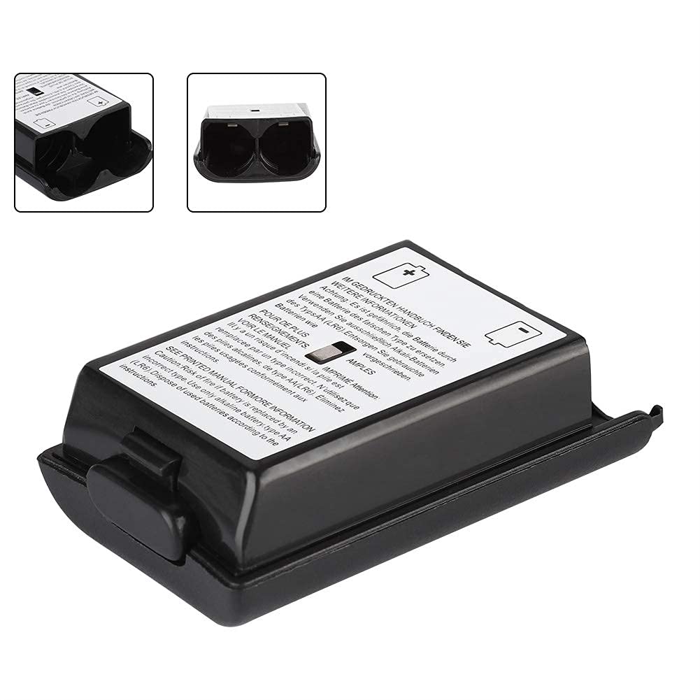 5 PCS Shell Batteria per Controller Xbox 360 Kit di Copertura Custodia Batteria di Ricambio Universale per Xbox 360(Nero)