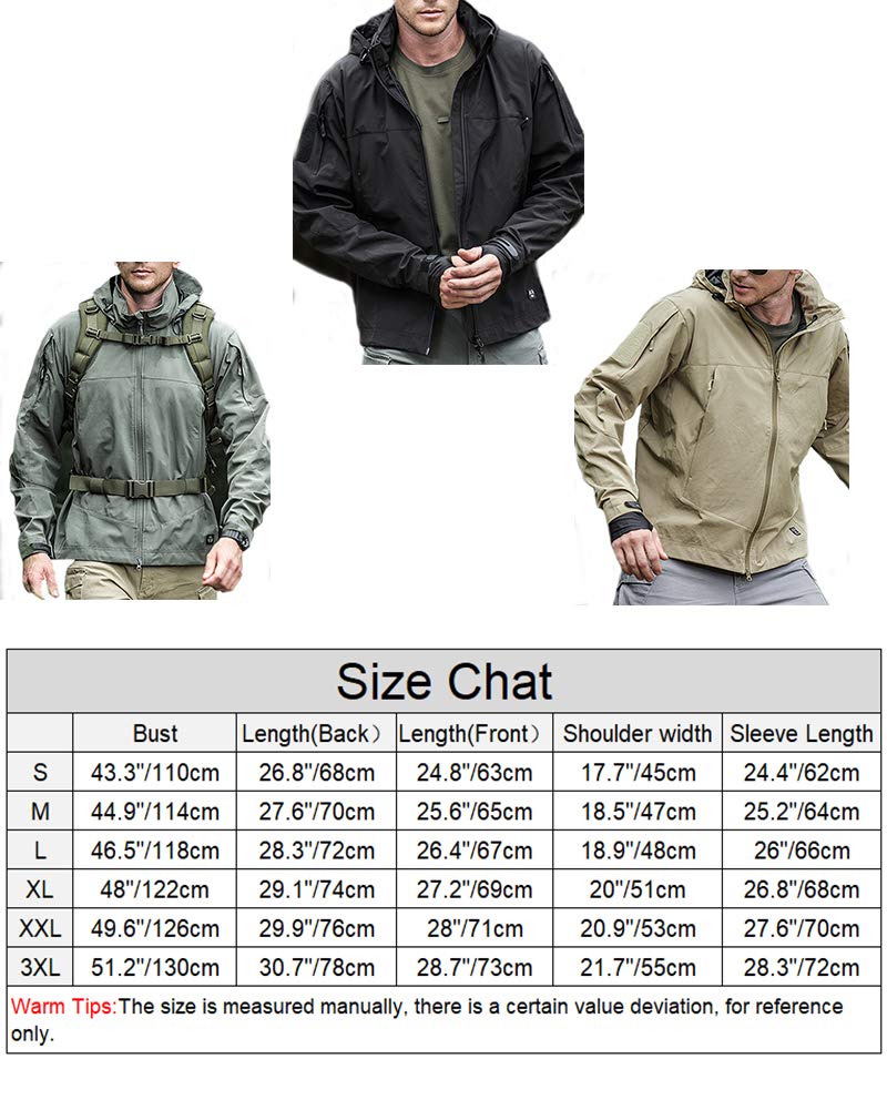 Męska wodoodporna wojskowa kurtka bojowa, outdoorowa kurtka softshellowa, kurtka taktyczna z kapturem, kamuflaż, outdoorowy płaszcz z wieloma kieszeniami, wiatrówka parka